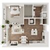 1 Bedroom, 1 Bathroom - 748 SF